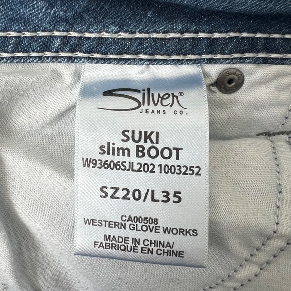 Silver Jeans - Suki Slim Boot - Size 20 Length 35 - Picture 9 of 10